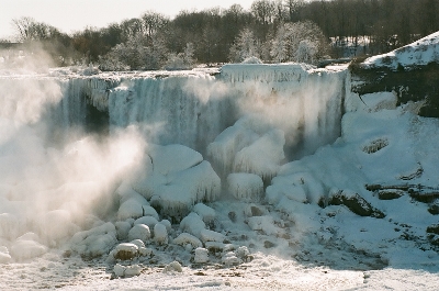 [Mostly frozen falls.]